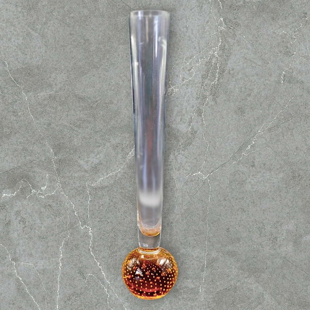 Belfor Clear and Amber Crystal Bud Vase